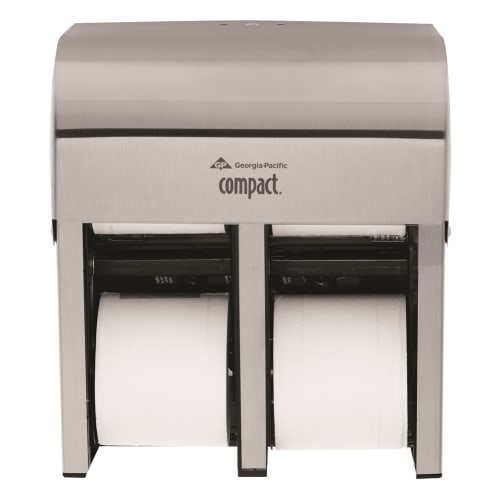 Compact 4-Roll Quad Coreless High-Capacity Toilet Paper Dispenser, Stainless